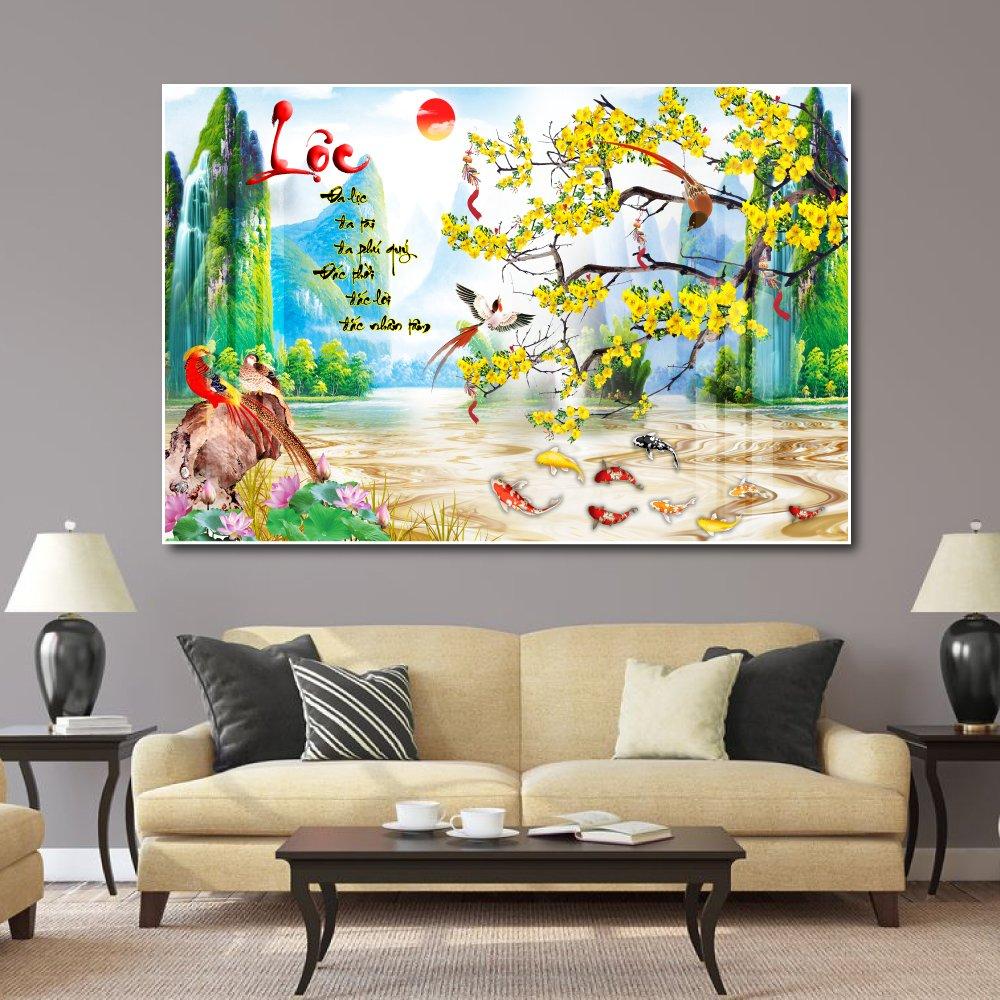 Tranh treo tường lộc và hoa mai