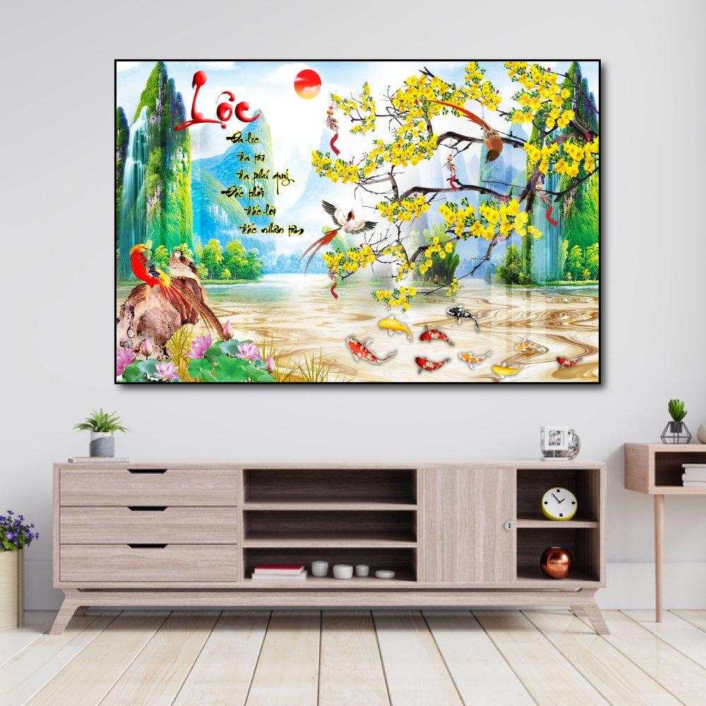 Tranh treo tường lộc và hoa mai