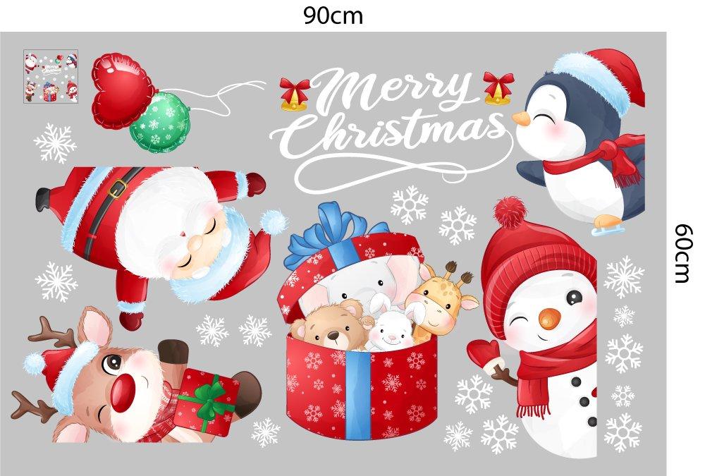 Decal Trang Trí Noel Ông Già Noel Vui Vẻ Và Những Người Bạn 2