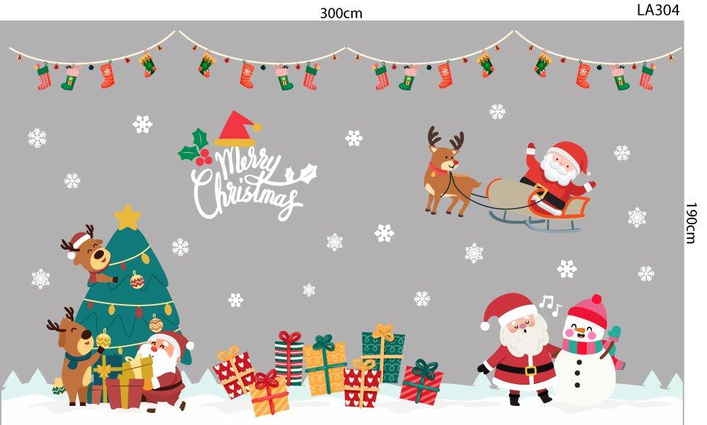 Combo Decal Trang Trí Noel Giáng Sinh Vui Vẻ 2023