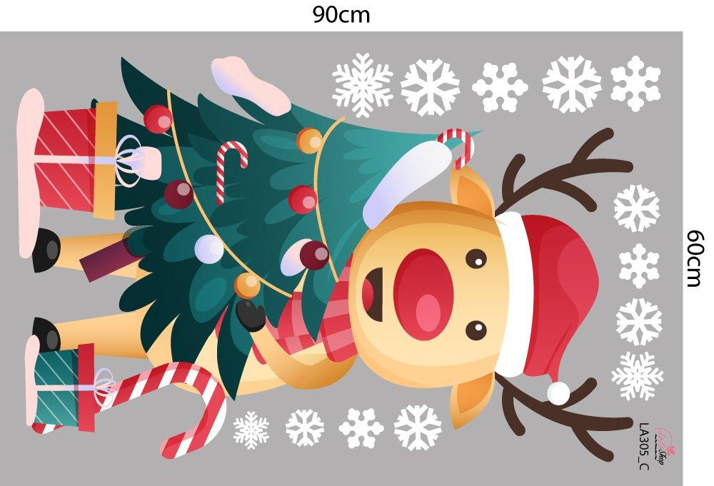 Combo Decal Trang Trí Noel Ông Già Noel Và Tuần Lộc 2023