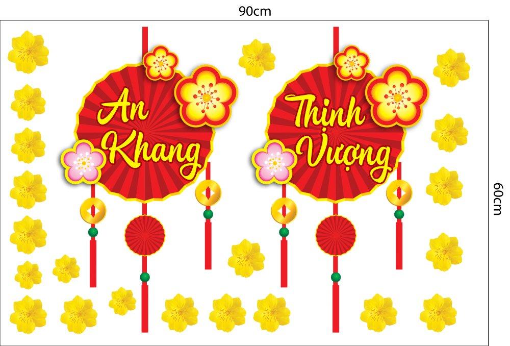 Decal Trang Trí Tết Quý Mão An Khang Thịnh Vượng