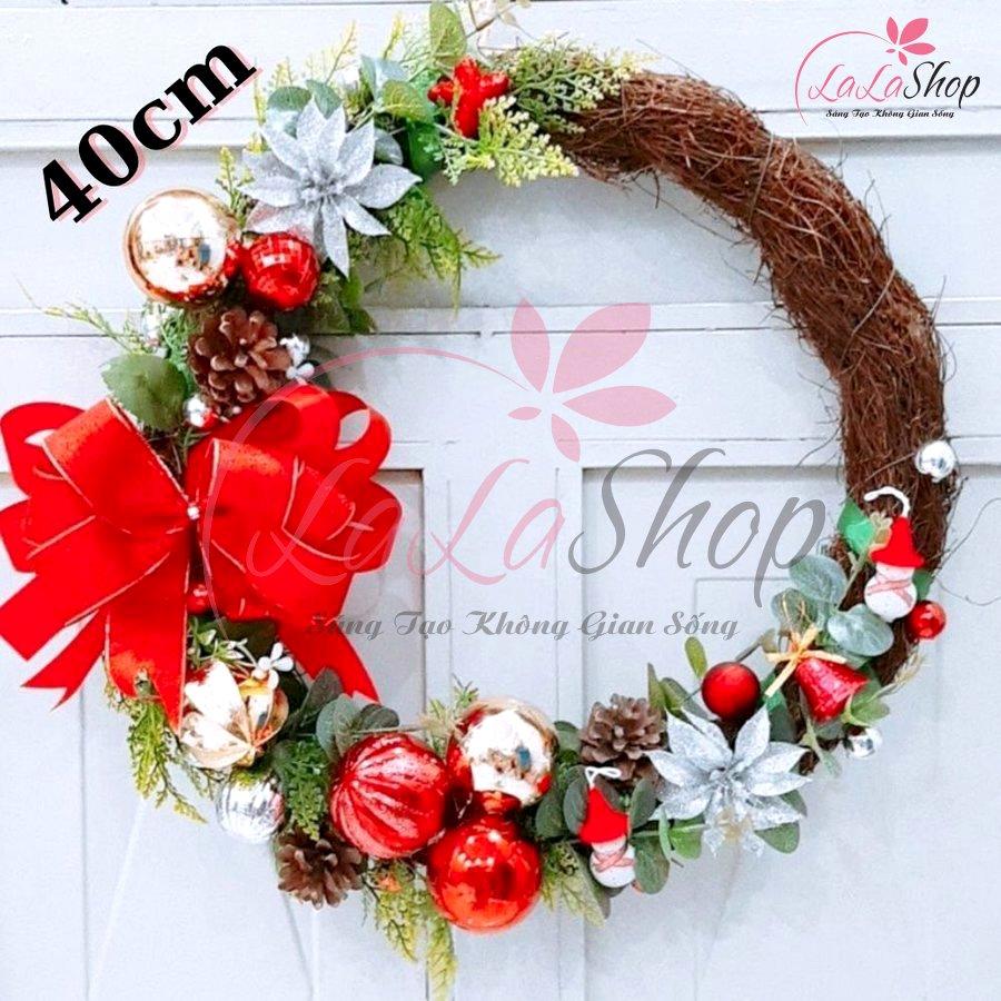 Vòng Nguyệt Quế Trang Merry Christmas Trí Noel 43 - 40cm