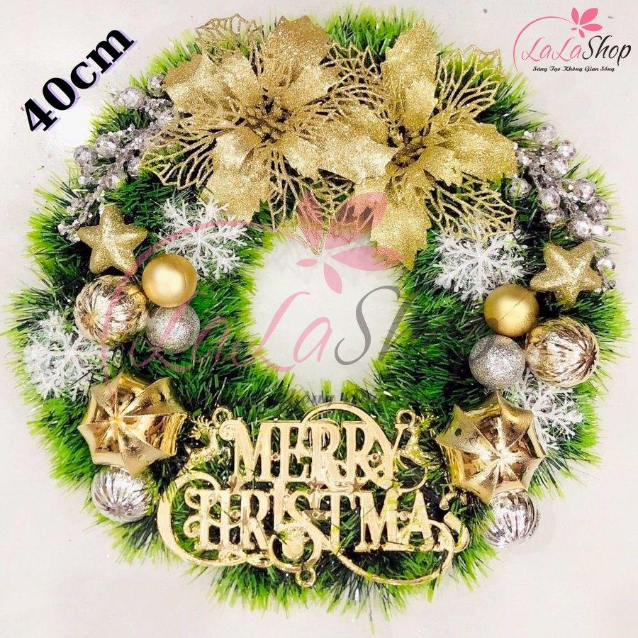 Vòng Nguyệt Quế Trang Trí Noel Mery Christmas 19 - 40cm