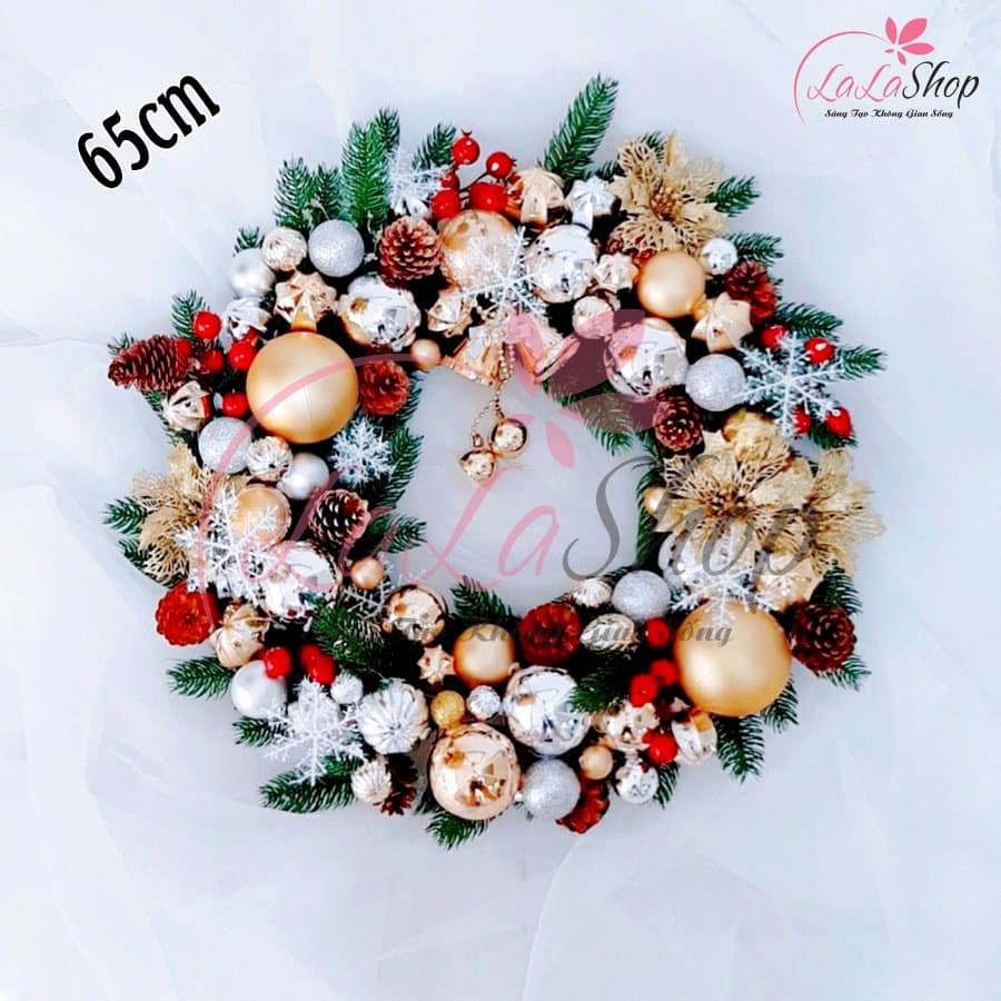 Vòng nguyệt quế sắc màu trang trí noel