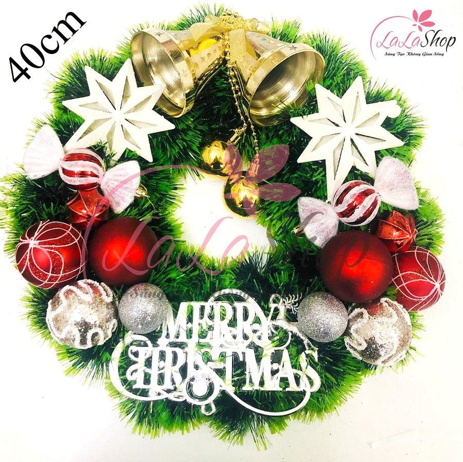 Vòng Nguyệt Quế Trang Trí Noel Tam Sắc 2