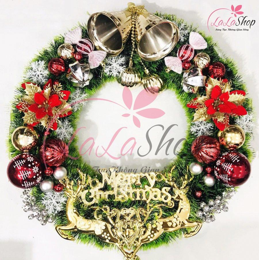 Vòng Nguyệt Quế Trang Trí Noel Merry Christmas 32 - 55cm