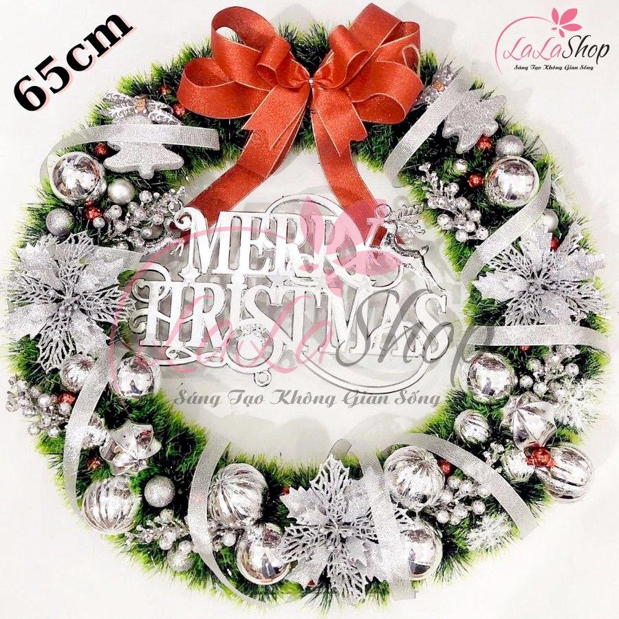 Vòng Nguyệt Quế Trang Trí Noel Merry Christmas 35 - 65cm