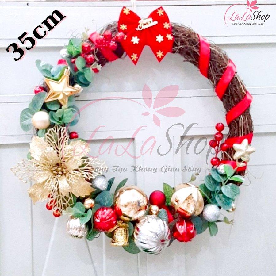 Vòng Nguyệt Quế Trang Merry Christmas Trí Noel 45 - 35cm