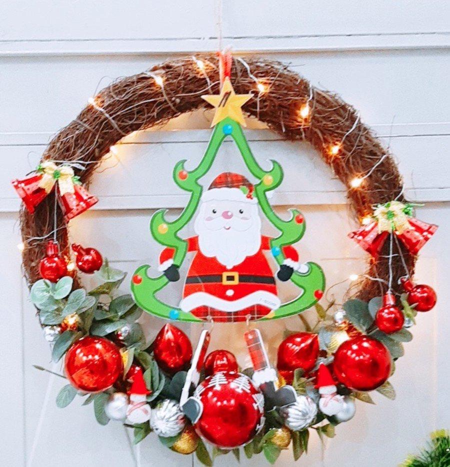 Vòng Nguyệt Quế Trang Mery Christmas Trí Noel 41 - 40cm