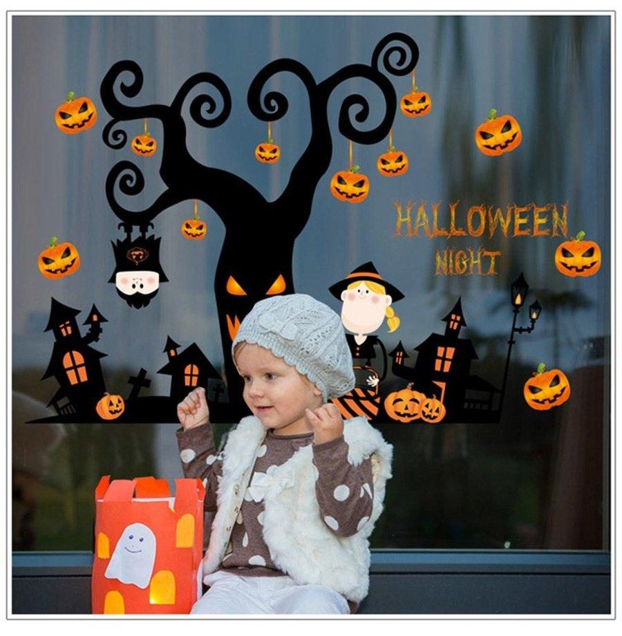 Decal Dán Tường Combo Halloween Những Quả Bí Ngô Và Phù Thủy