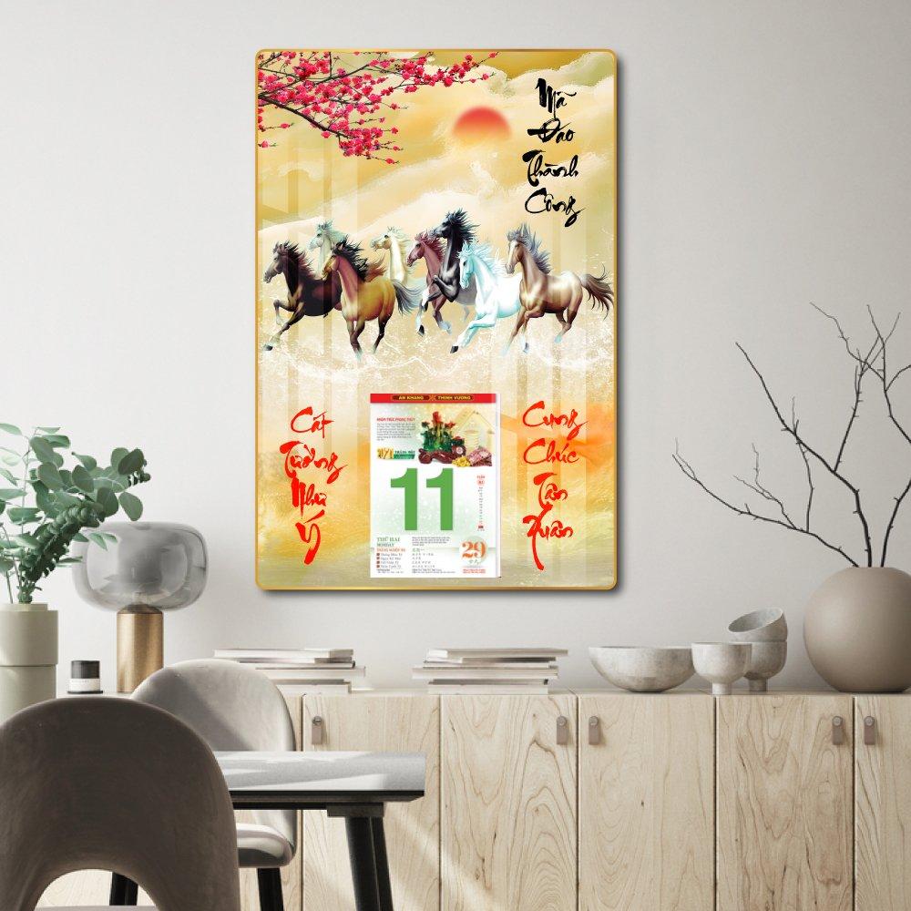 Lịch Tết Tranh Tráng Gương Treo Tường Mã Đáo Thành Công 04 2023