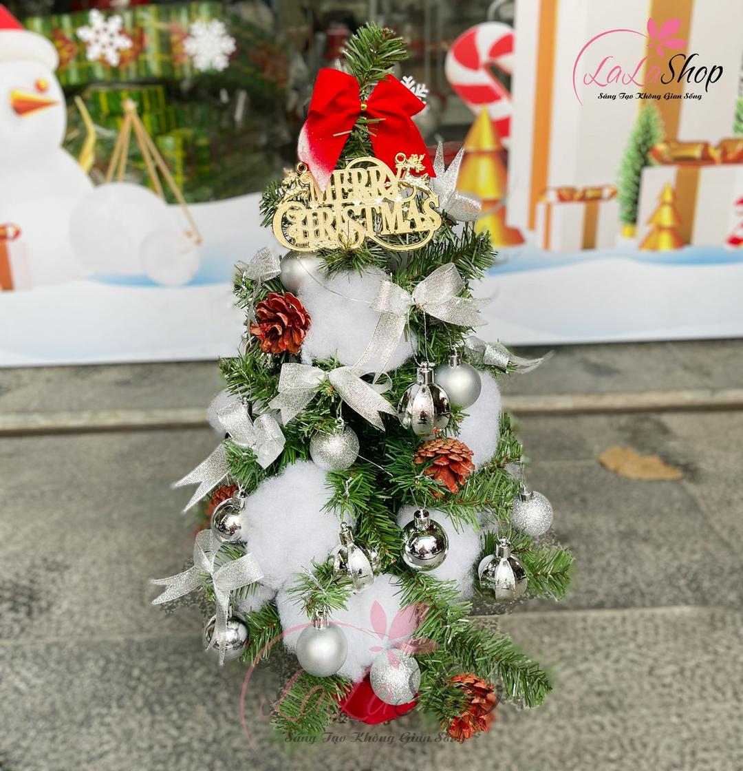 Cây Thông Noel Mini 60cm Sắc Trắng Full Phụ Kiện Mẫu 15