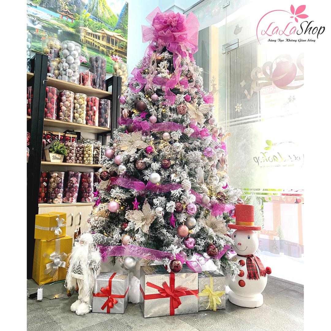 Cây thông noel 2m4 giáng sinh ấm áp full phụ kiện