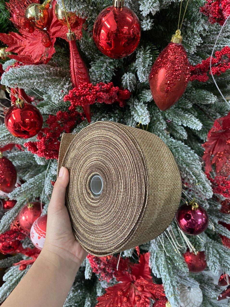 Đồ Trang Trí Noel 10m Dây Ruy Băng Nâu