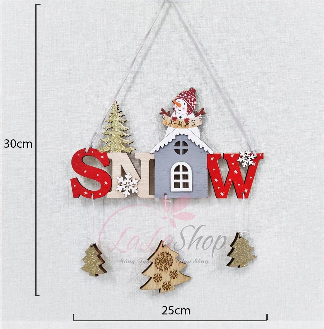 Phụ kiện bằng gỗ treo trang trí noel mẫu 10