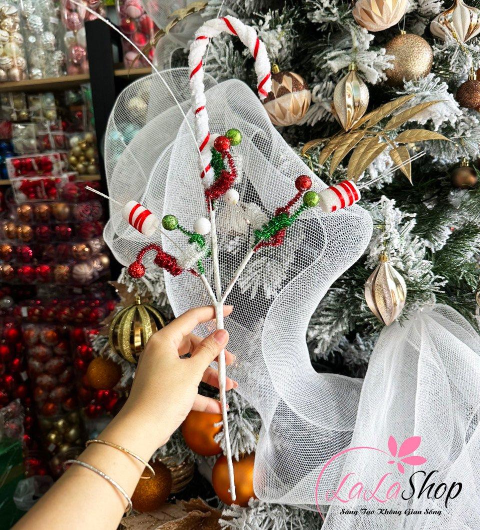 Kẹo đỏ trang trí noel mẫu 2