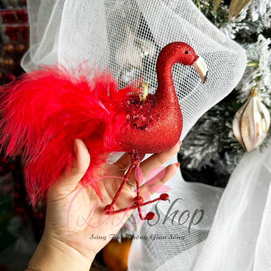 Mô hình hồng hạc nhũ kim tuyến trang trí noel