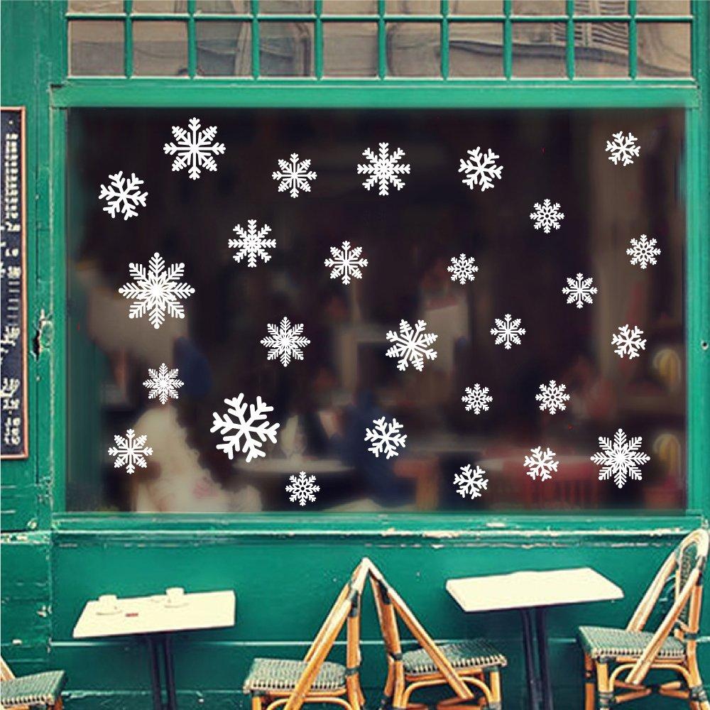Decal trang trí noel bông tuyết trắng mẫu 3