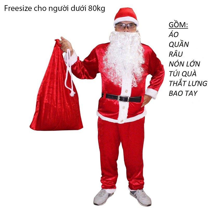 Bộ đồ ông già noel freesize cho người dưới 80kg