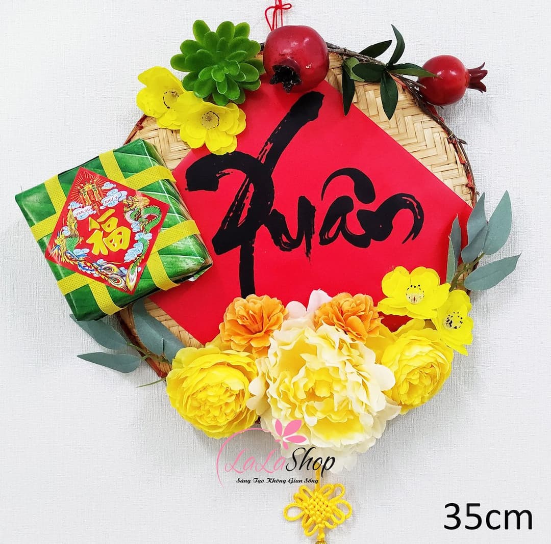 Mẹt Tết Thư Pháp Chữ Xuân 35cm