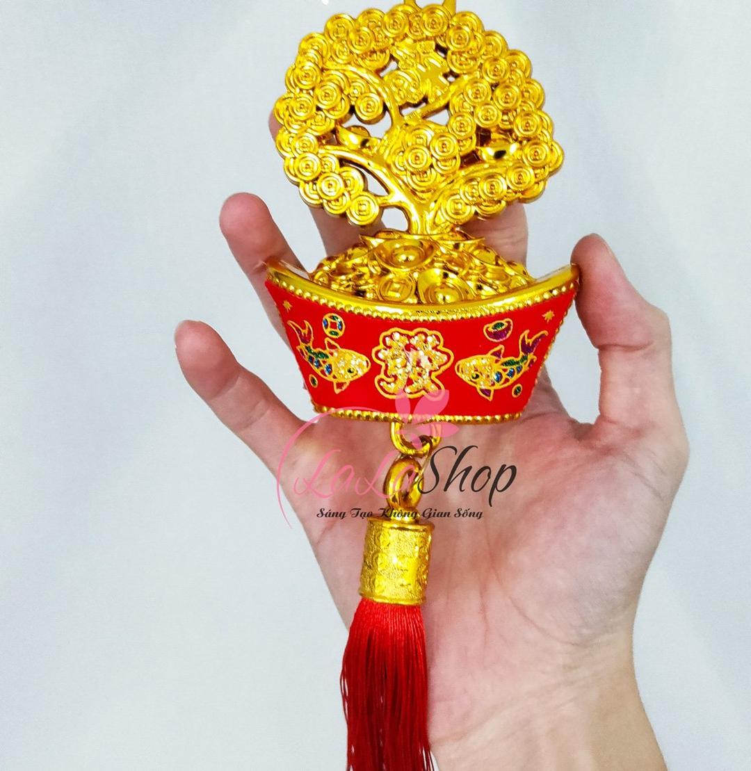 Dây lộc treo đồng tiền thỏi vàng may mắn trang trí tết