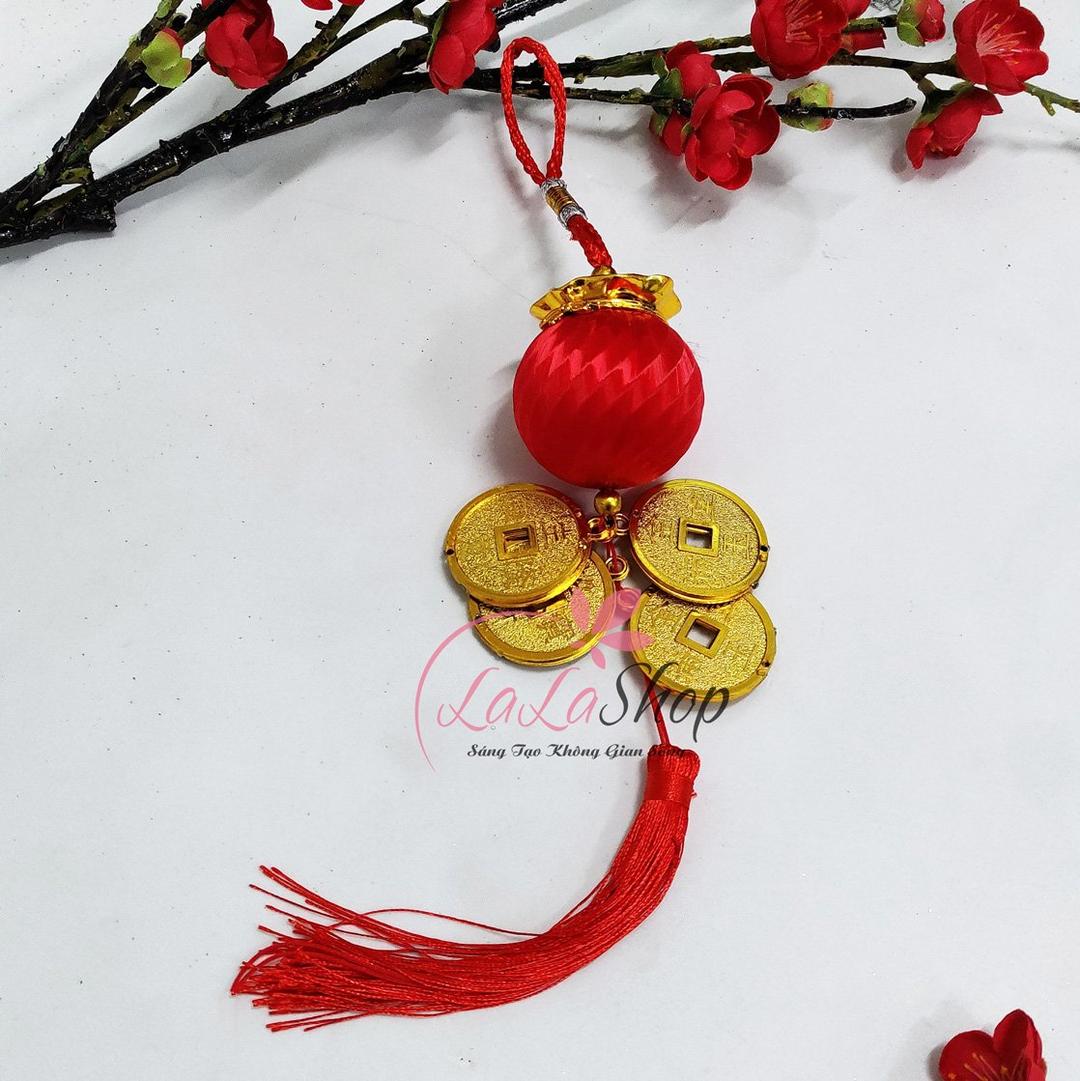 Dây lộc treo lồng đèn đồng tiền may mắn trang trí tết mẫu 2