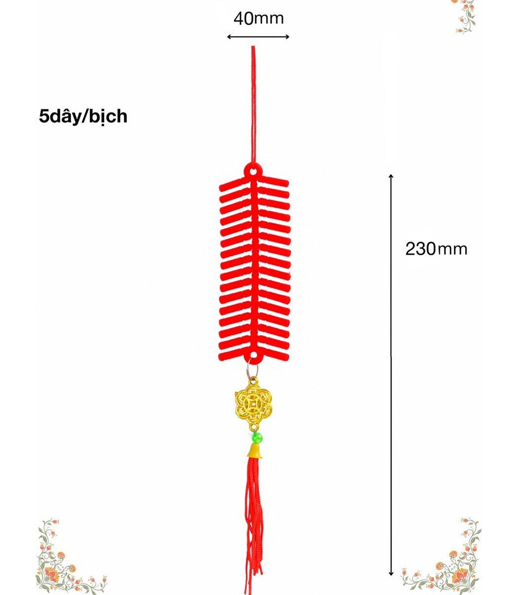 Combo 5 dây lộc treo pháo đỏ đón tết mẫu 02