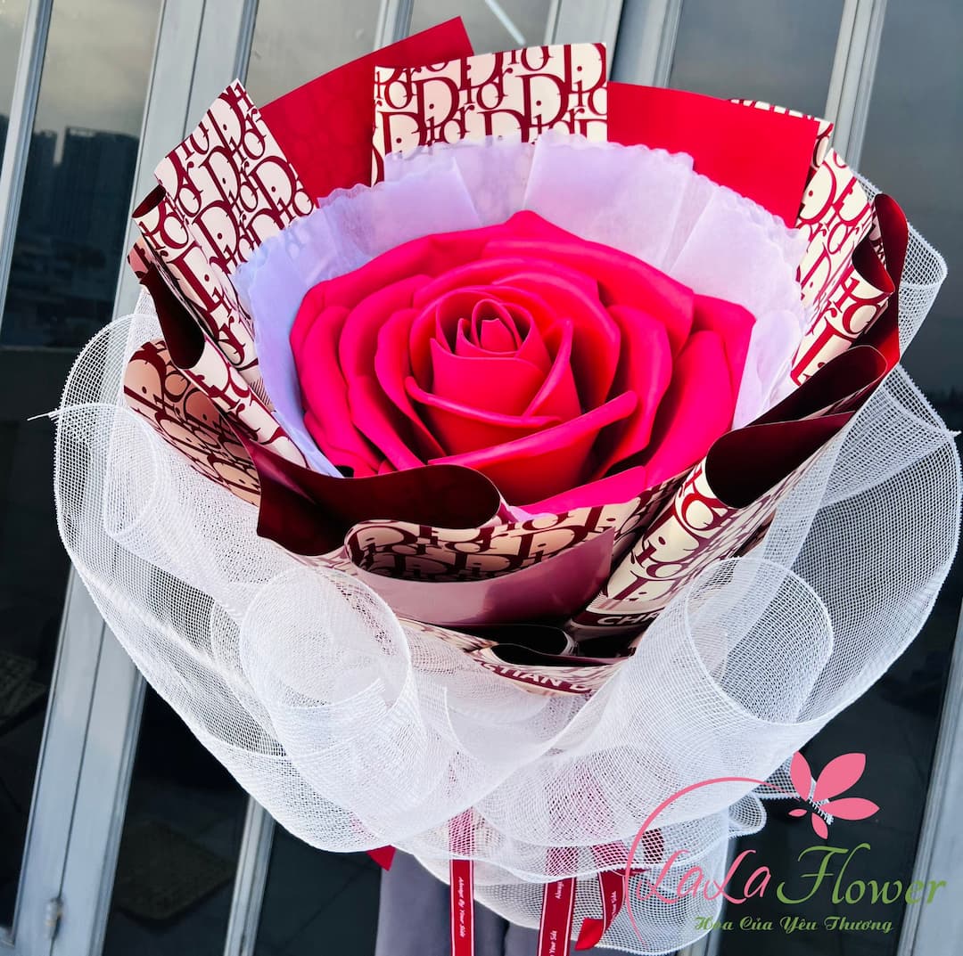 Bó hoa hồng 1 bông siêu to đẹp