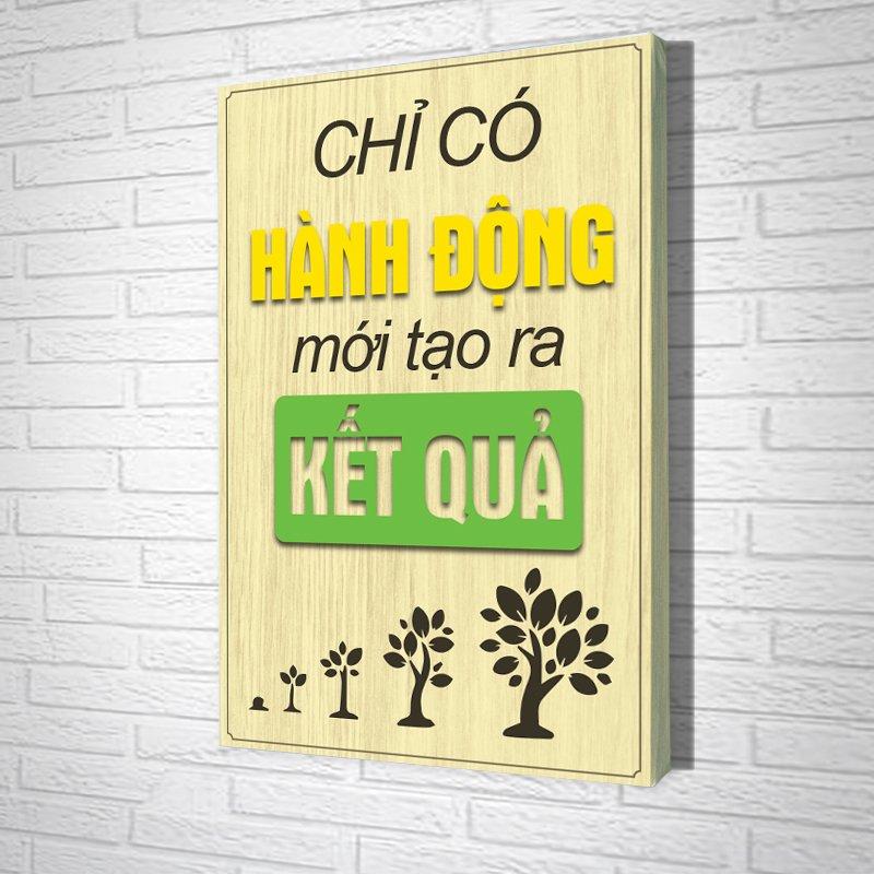 Tranh Văn Phòng Giả Gỗ Chỉ Có Hành Động Mới Tạo Ra Kết Quả