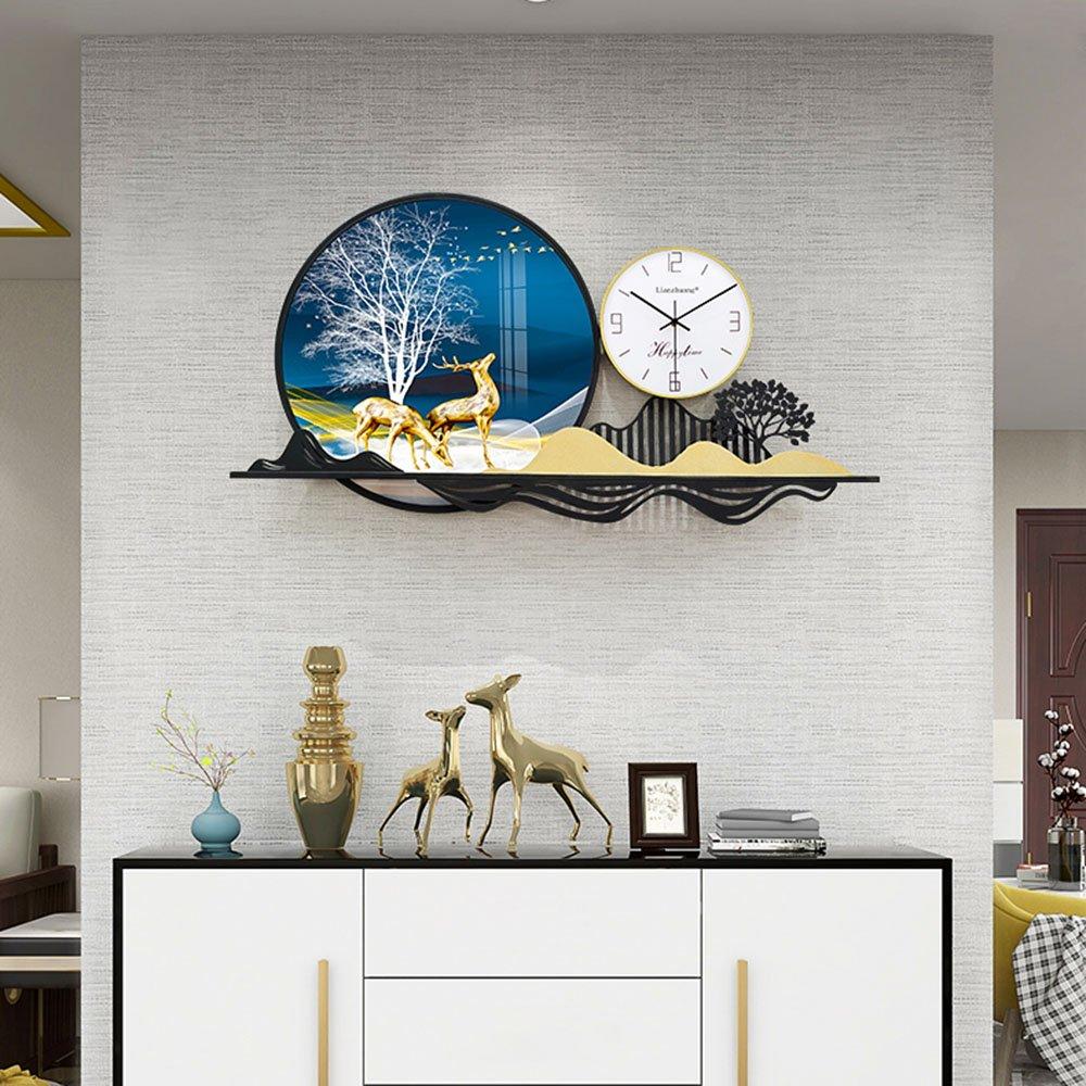 Đồng Hồ Treo Tường Kim Trôi Đôi Nai Nghệ Thuật