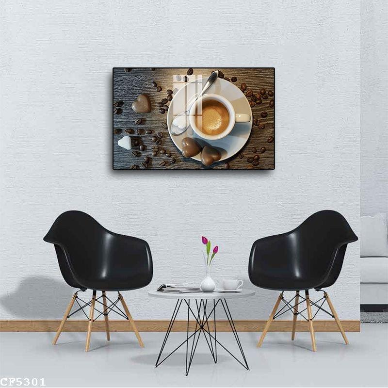 Tranh Tráng Gương Ly Cafe Nghệ Thuật