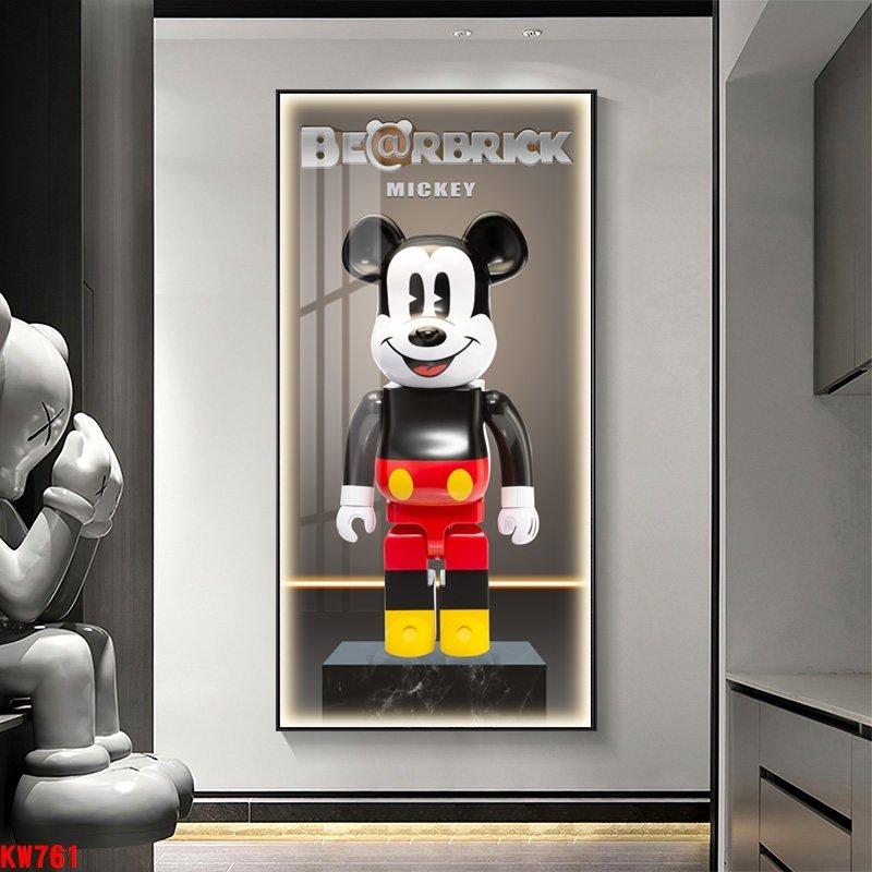 Tranh Treo Tường Gấu Kaws Bearbrick Phiên Bản Mickey