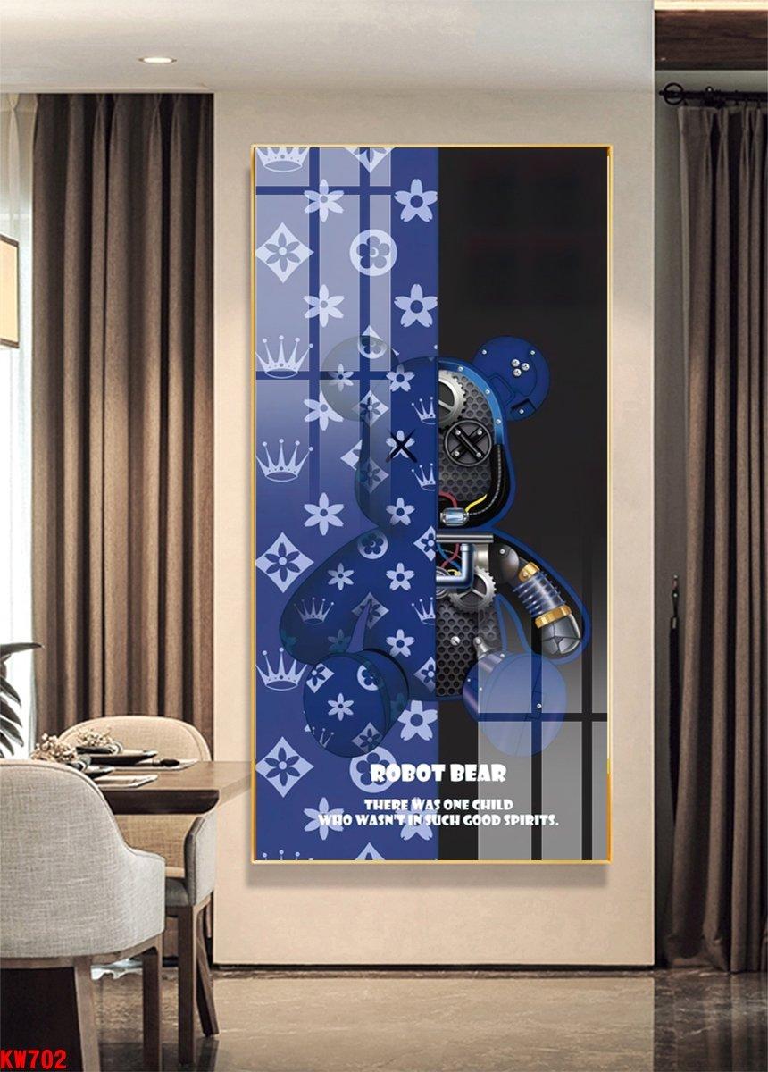 Tranh Treo Tường Gấu Kaws Robot Bear