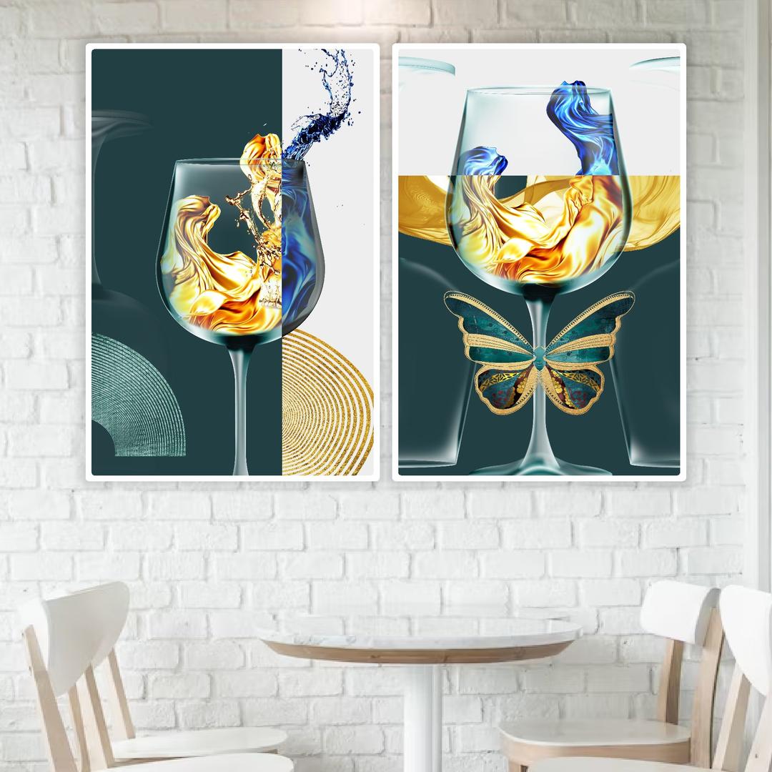 Tranh Treo Tường Ly Rượu Nghệ Thuật 2