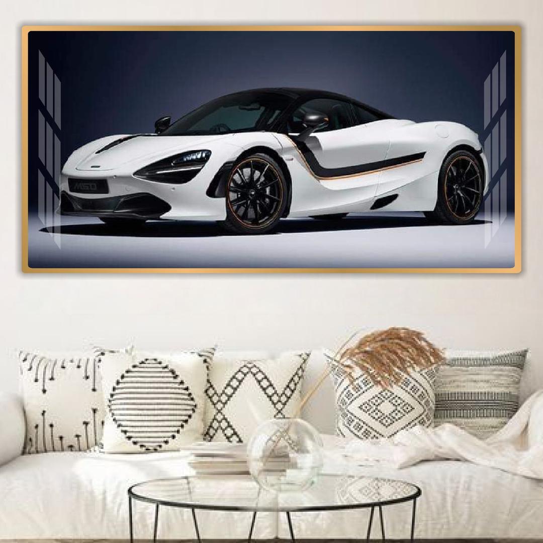 Tranh treo tường siêu xe McLaren 720s trắng