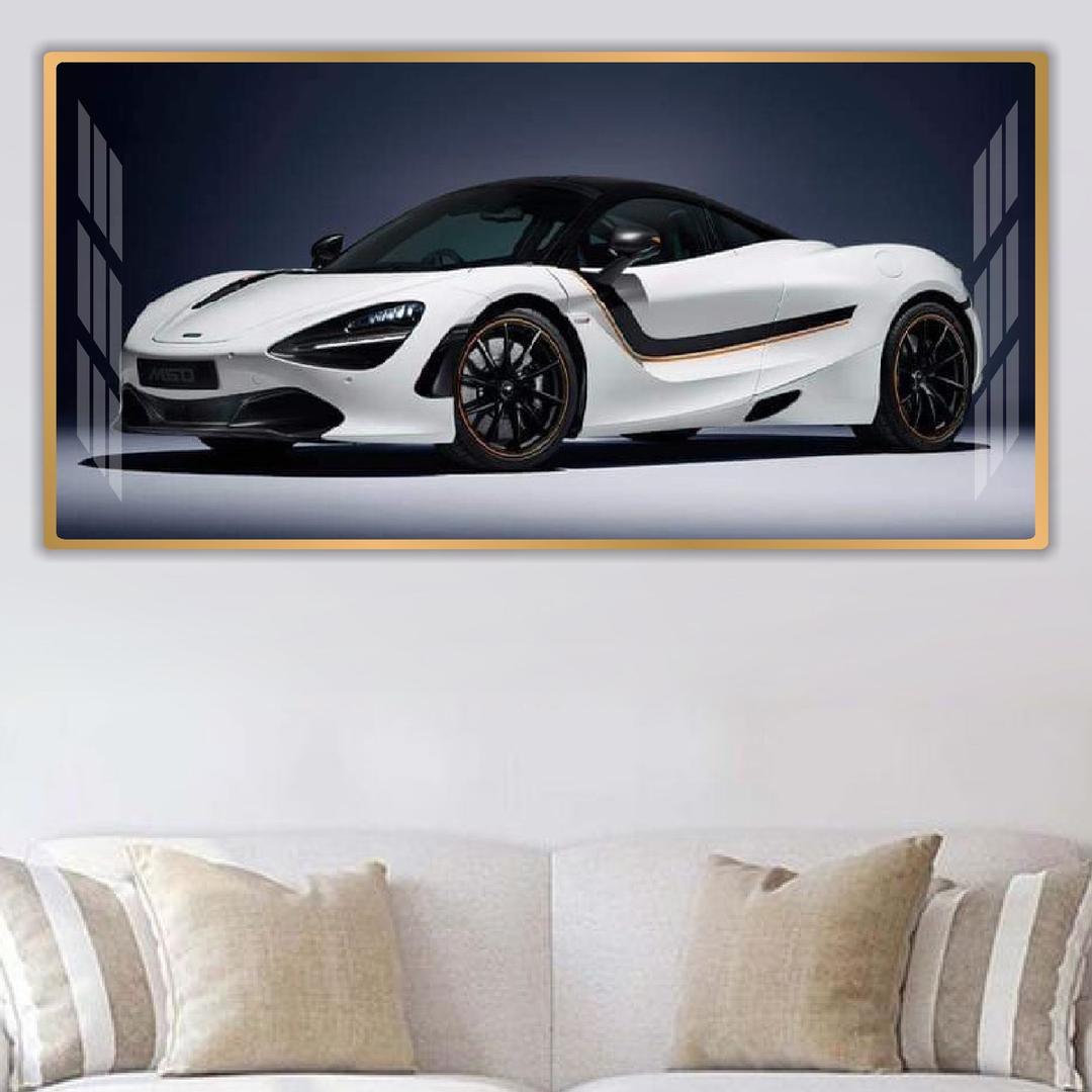 Tranh treo tường siêu xe McLaren 720s trắng