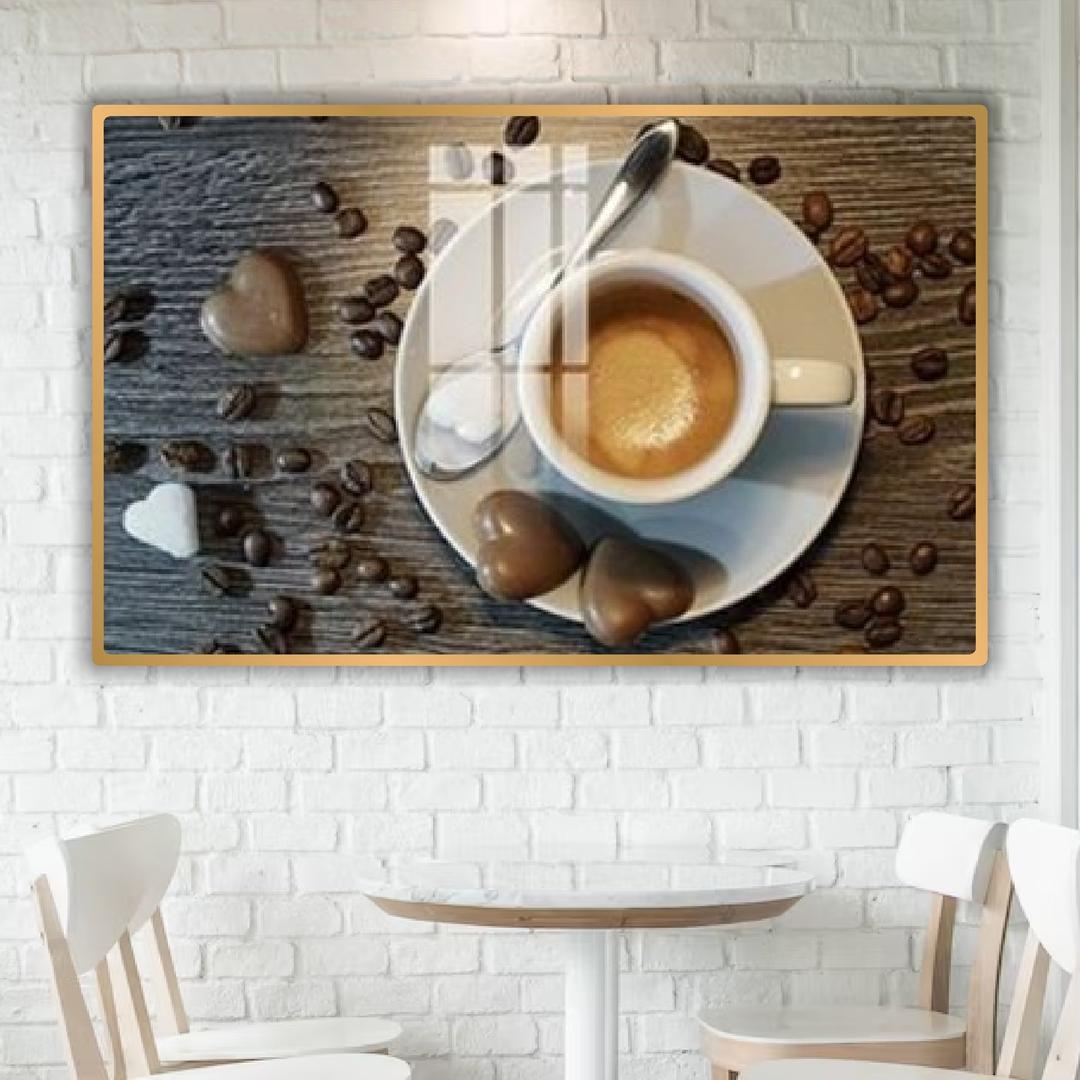 Tranh Tráng Gương Ly Cafe Nghệ Thuật