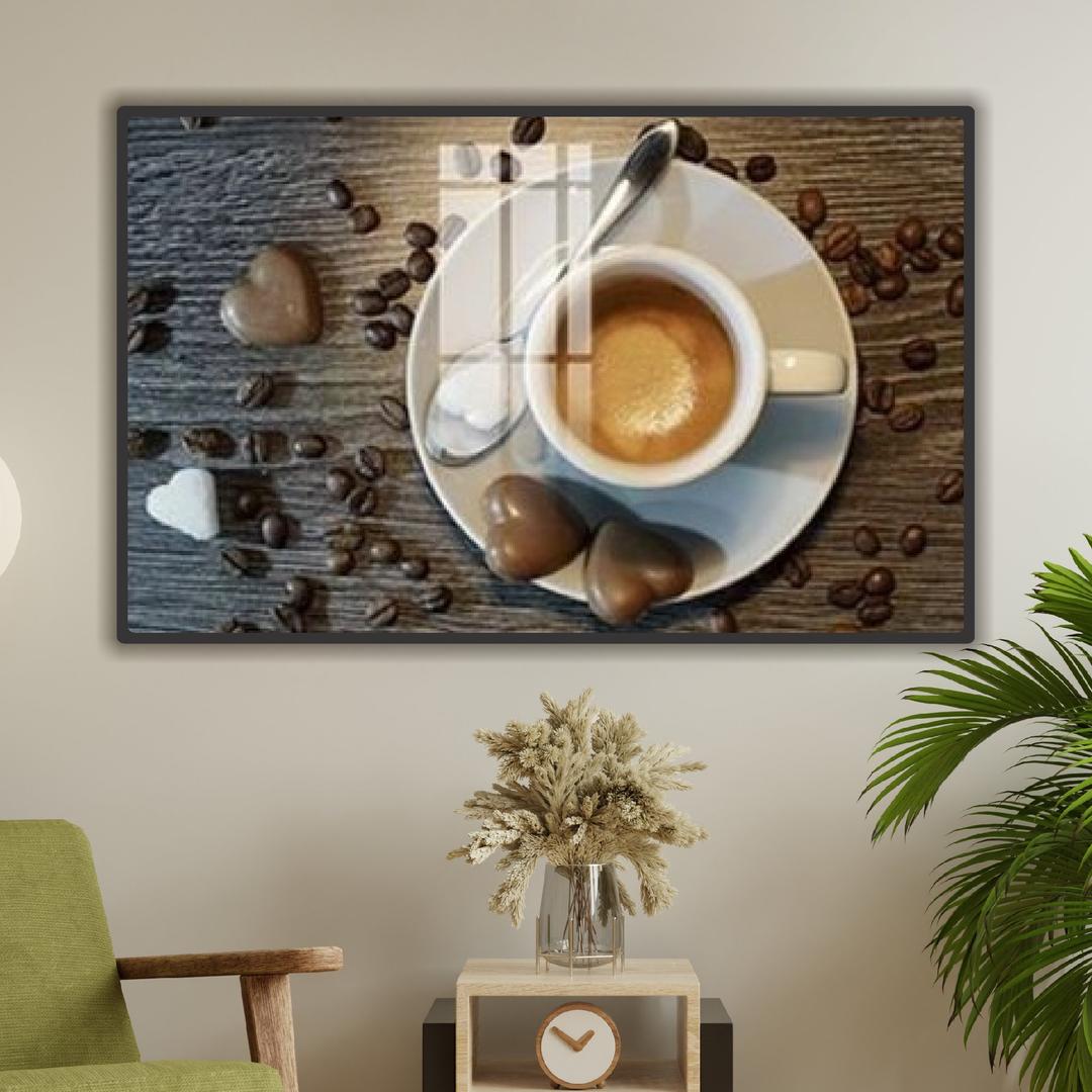 Tranh Tráng Gương Ly Cafe Nghệ Thuật