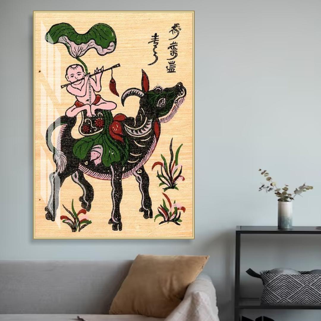 Tranh Đông Hồ Cậu Bé Chăn Trâu Thổi Sáo