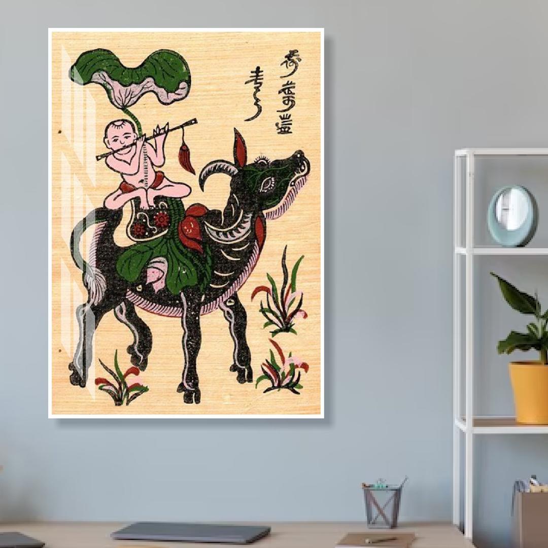 Tranh Đông Hồ Cậu Bé Chăn Trâu Thổi Sáo
