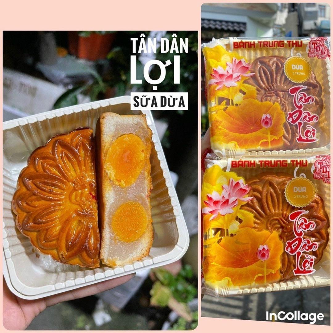 Bánh trung thu nhân sữa dừa 2 trứng 200G Bánh Trung thu Tân Dân Lợi