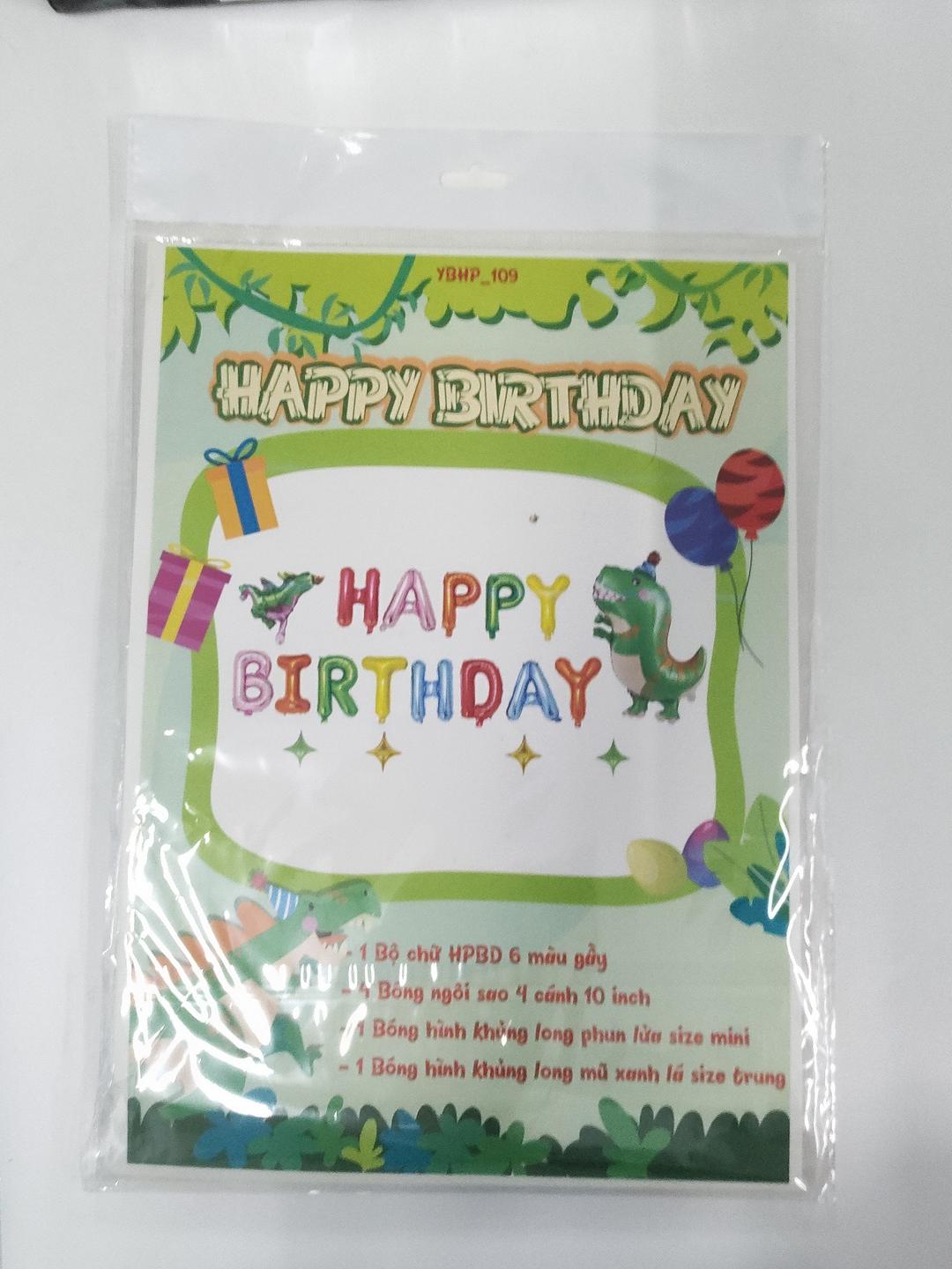 Set bong bóng trang trí sinh nhật khủng long con xanh lá