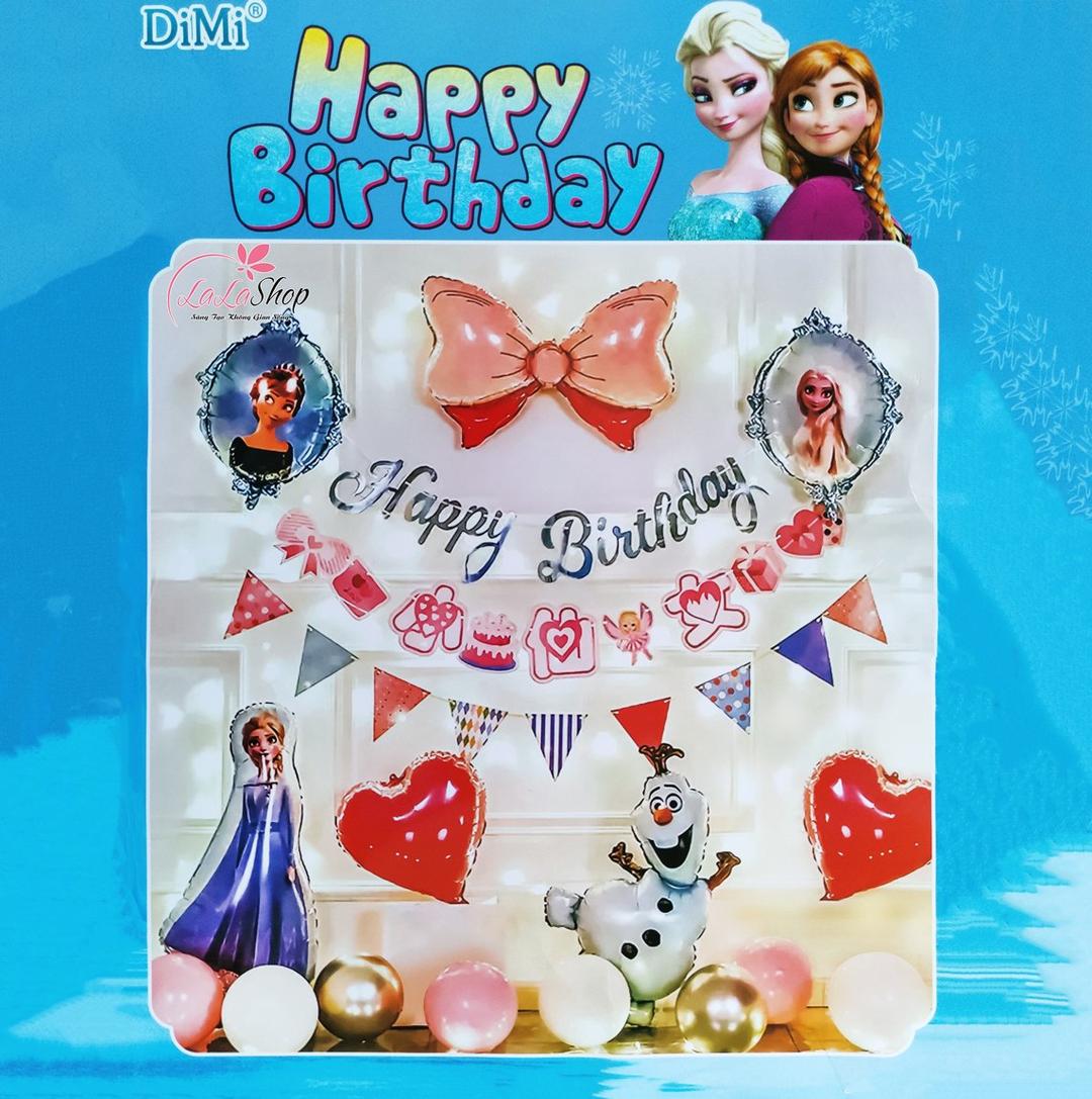 Set bong bóng trang trí sinh nhật công chúa disney 45