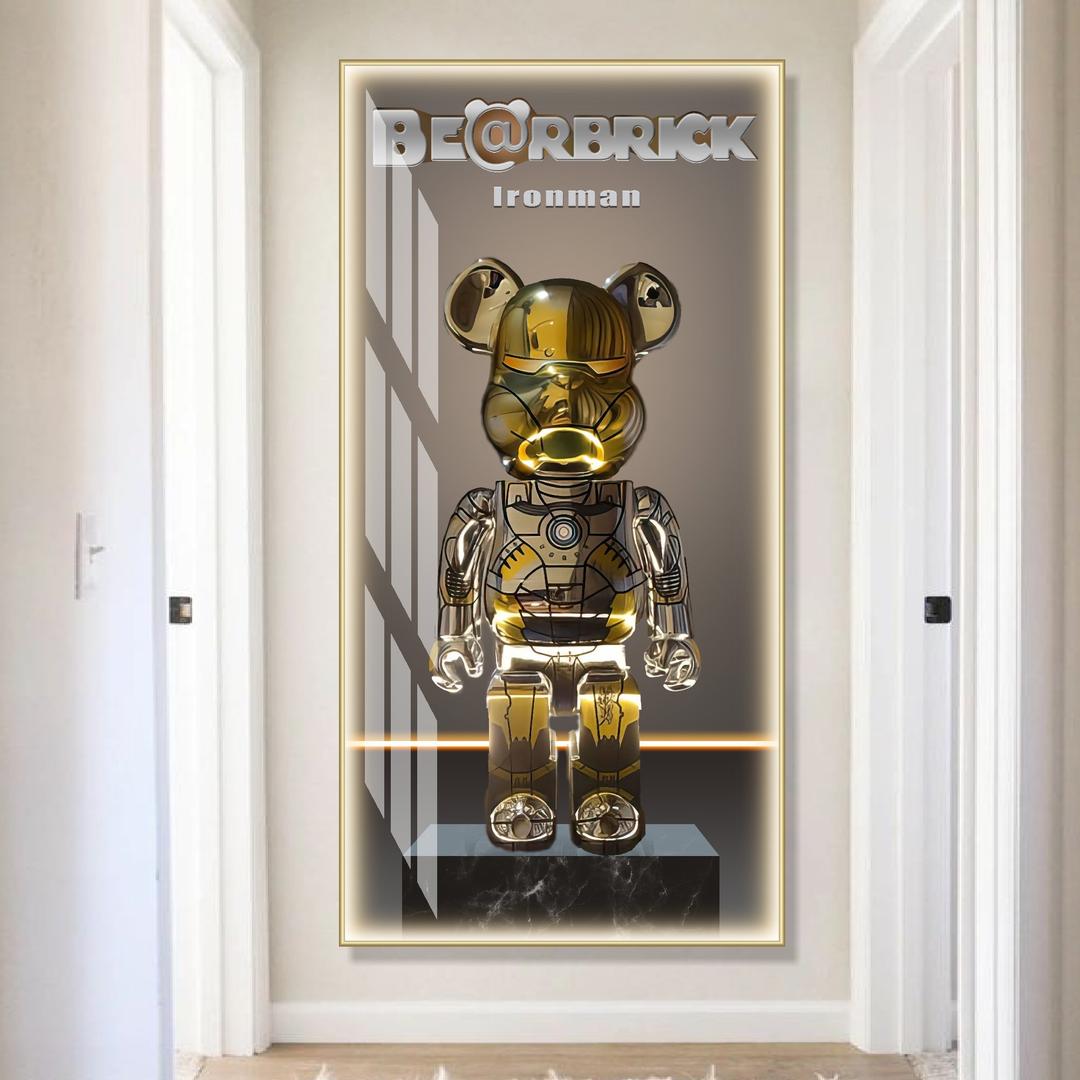 Tranh treo tường gấu bearbrick ironman