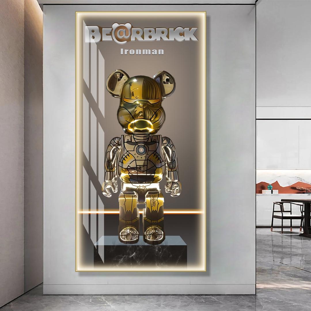 Tranh treo tường gấu bearbrick ironman