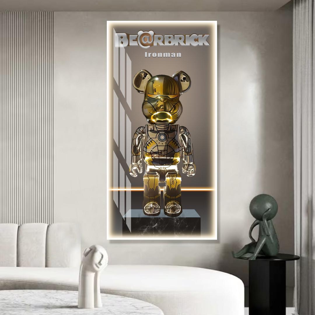 Tranh treo tường gấu bearbrick ironman