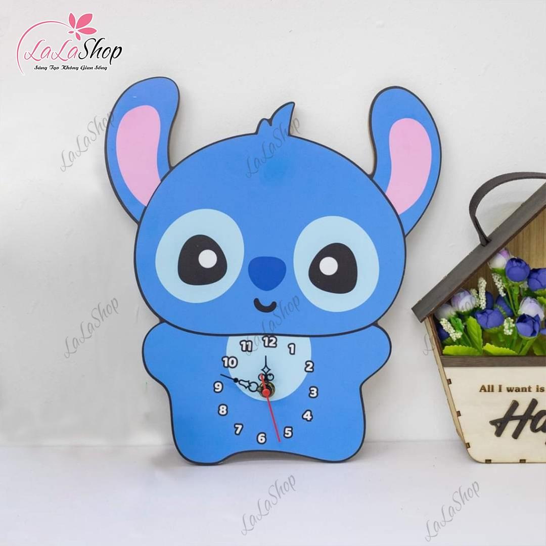 Đồng Hồ Gỗ Treo Tường Nhân Vật Hoạt Hình Stitch