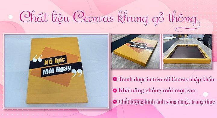 Chất liệu tranh canvas khung gỗ thông