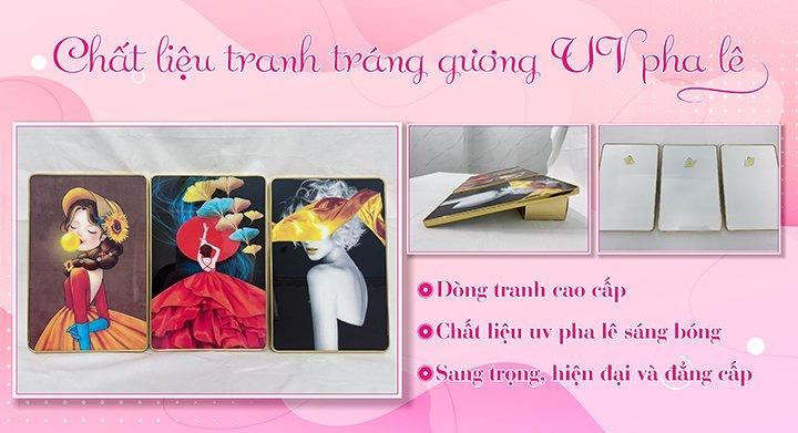 Chất liệu tranh tráng gương UV pha lê bóng